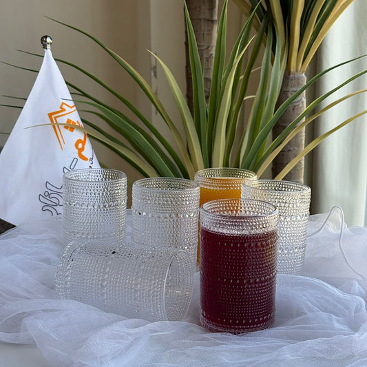 سێت پەرداخی شووشەیی مۆدێرن