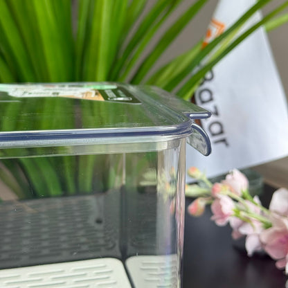 Refrigerator Storage Box With Removable Drain Tray