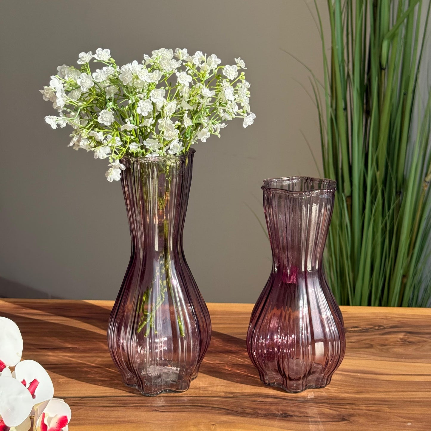 Roselle Curved Glass Vases