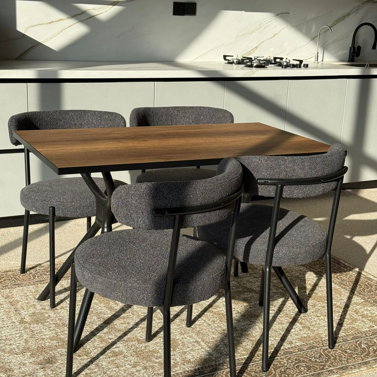 Milo Table & Tina Chairs - Modern Dining Set