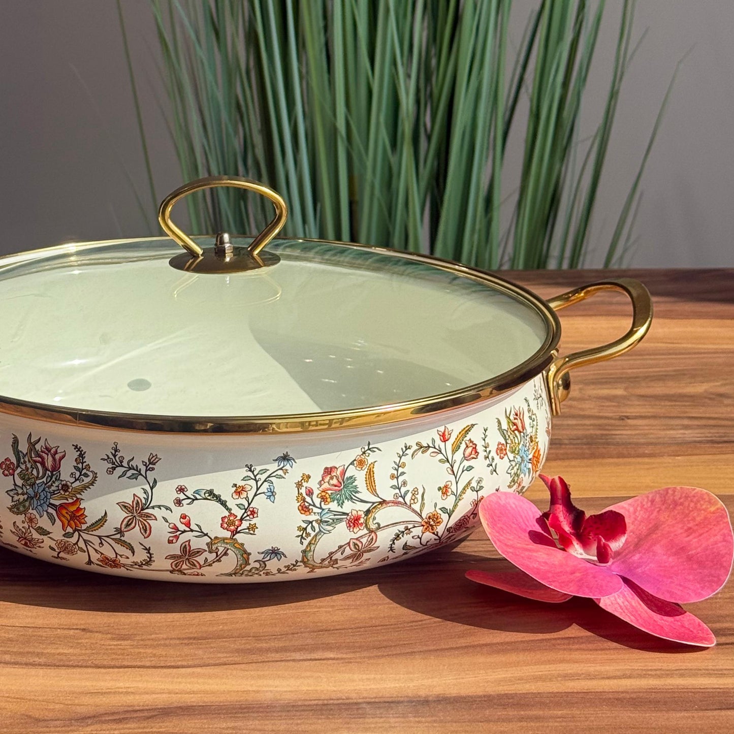 Floral Elegance Collection - Vintage Bloom Cookware - Set Of 3