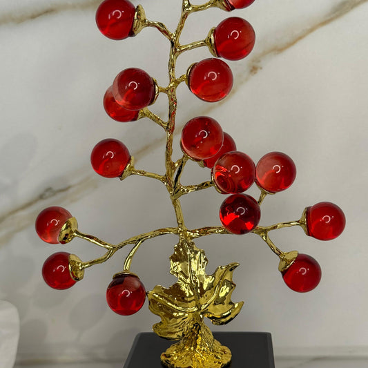 Golden Crystal Berry Tree Decor