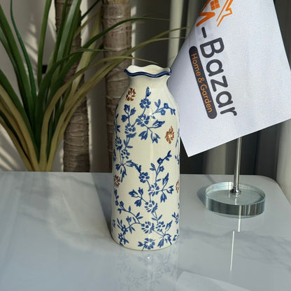 Blue & Brown Floral Ceramic Vase Collection