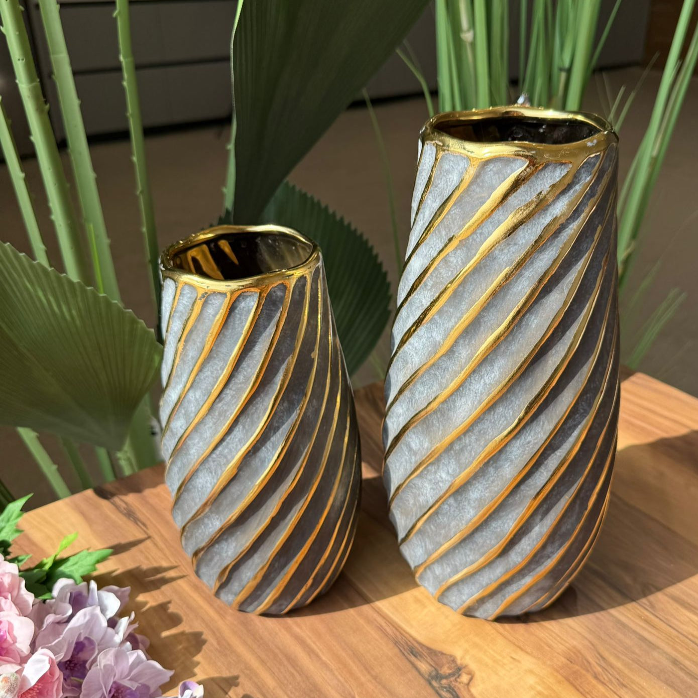 Golden Spiral Luxe Vase Collection
