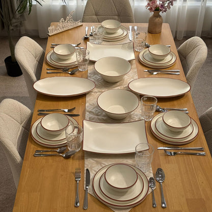 Modern Luxury Melamine Dinnerware Set - 24 Pieces