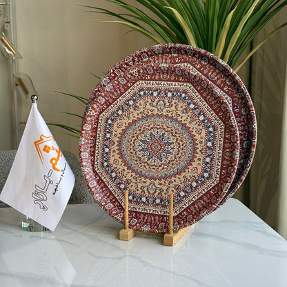 2-Sized Royal Pattern Round Serving Tray