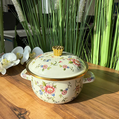 Enamel Cooking Floral Design Stockpot