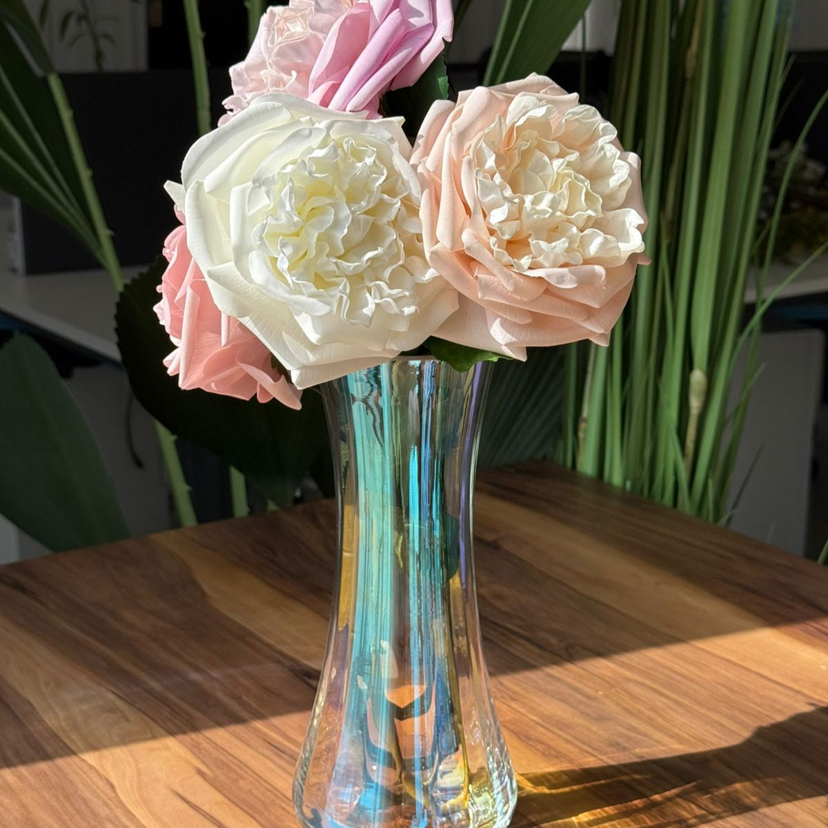Iridescent Bloom Glass Vase