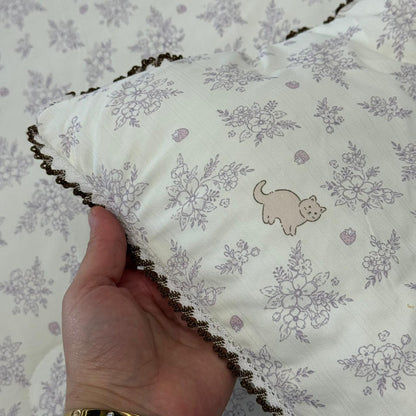 لێفی گوڵداری شیک لەگەڵ لێواری دانتێل