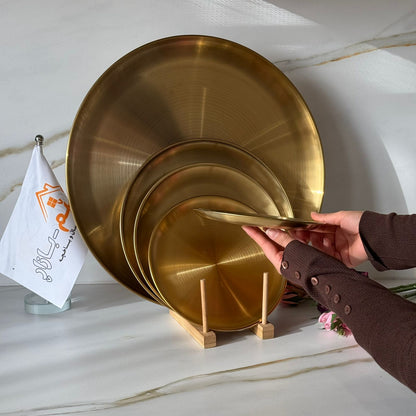 أطباق وصواني ذهبية متعددة الاستخدامات من الفولاذ المقاوم للصدأ