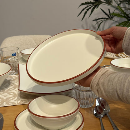 Modern Luxury Melamine Dinnerware Set - 24 Pieces