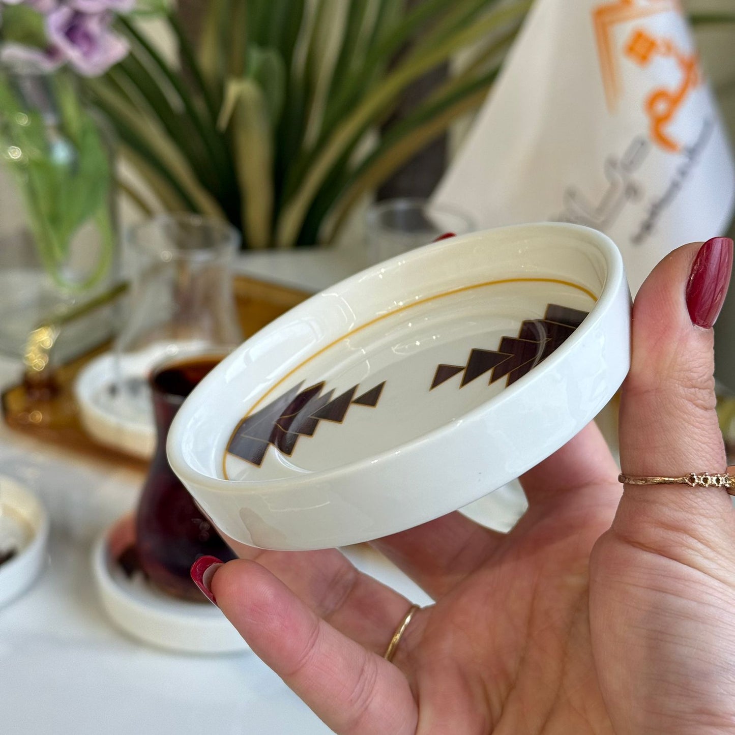 Decorative Saucers & Tea Glass Set