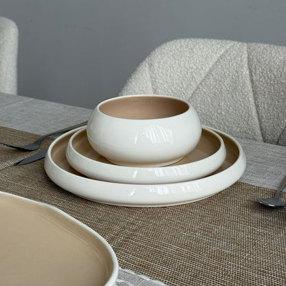 Modern Two-Tone Ceramic Dinnerware Set