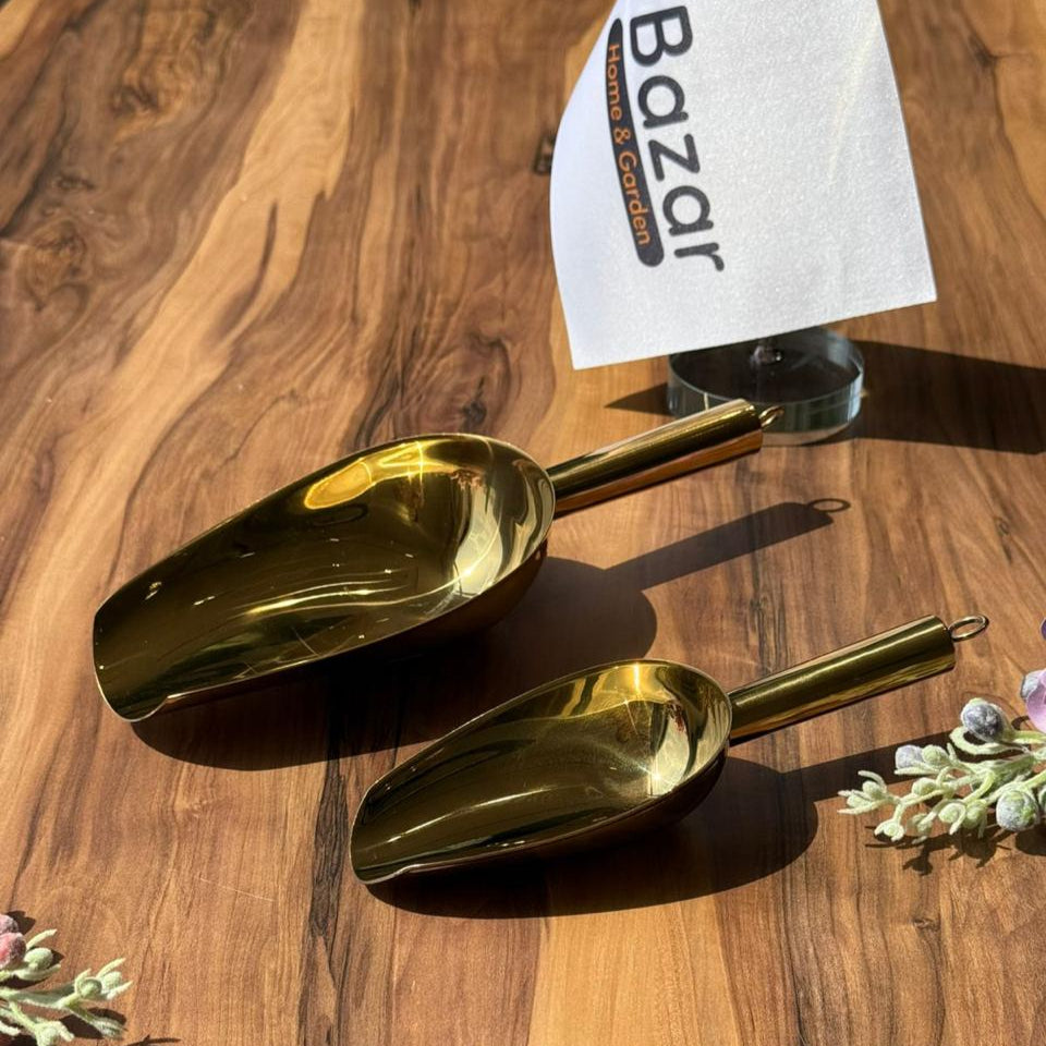 Multi Purpose Golden Metal Scoop