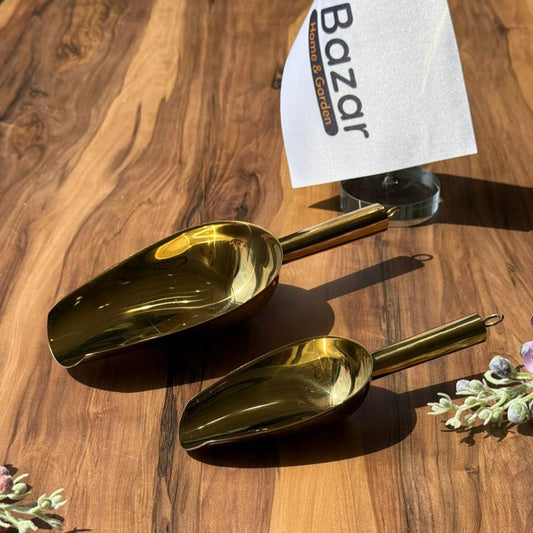 Multi Purpose Golden Metal Scoop
