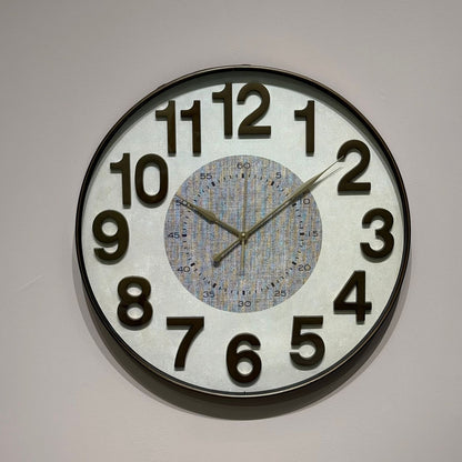 Round Wall Clock with Dual Dial Design