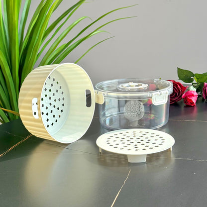 حاوية تخزين طعام دائرية محكمة الغلق مع قرص لعرض التاريخ - مجموعة من 4 قطع