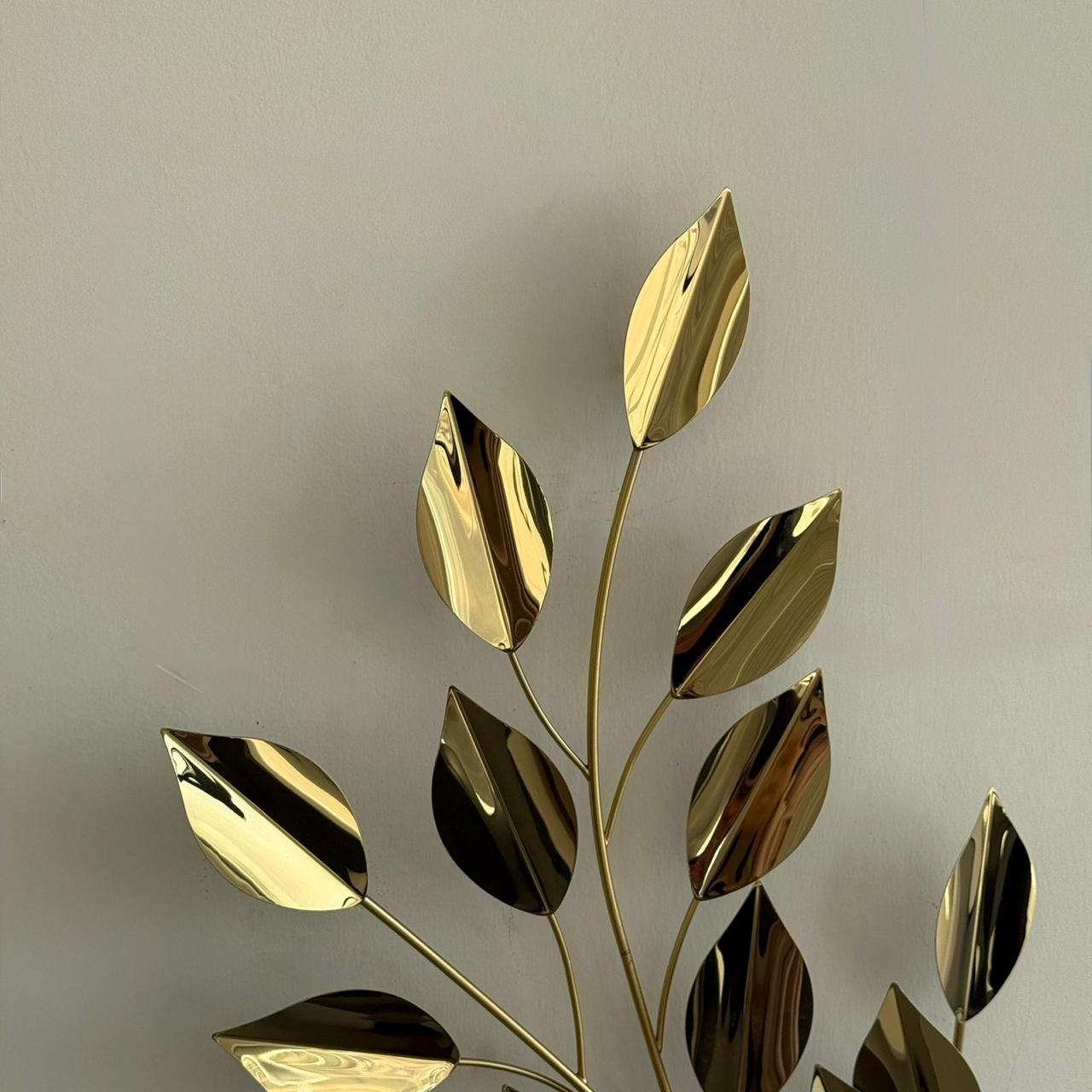 Metal Golden Leaves Wall Decor