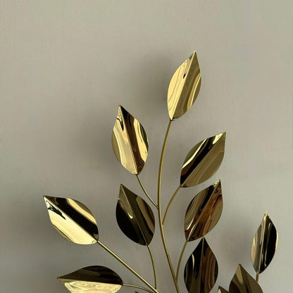 Metal Golden Leaves Wall Decor