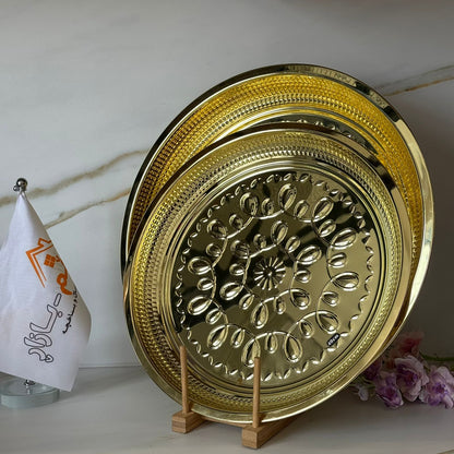 Decorative Metal Serving Tray (Gold / Silver / Bronze)