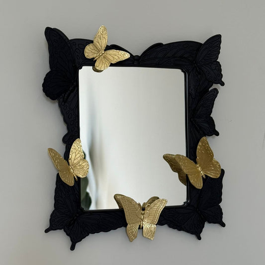 Metal Butterfly Frame Wall Mirror & Decor
