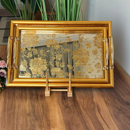 Luxe Golden Bloom Display Luxe Serving Tray