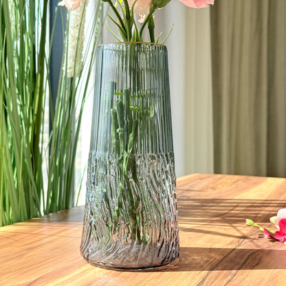 Modern Rippled Glass Vase