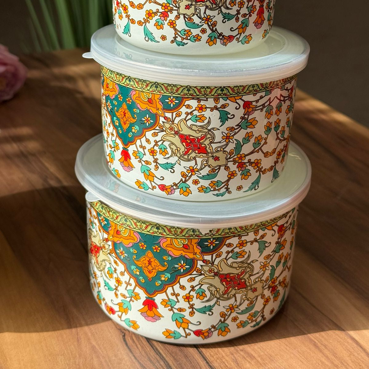 Set Of 5- PCS Ornate Heritage Storage Boxes With Lids