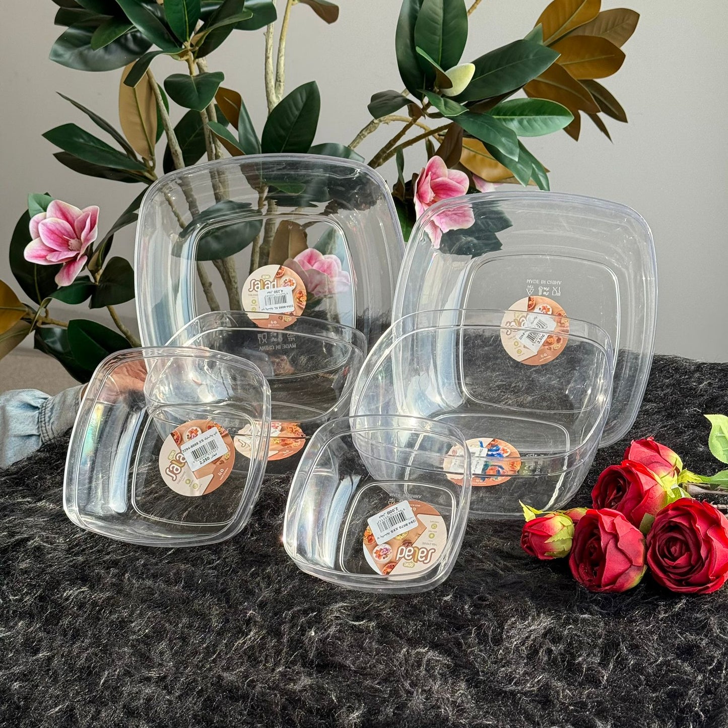 Clear Multi-Size Serving & Storage Bowls