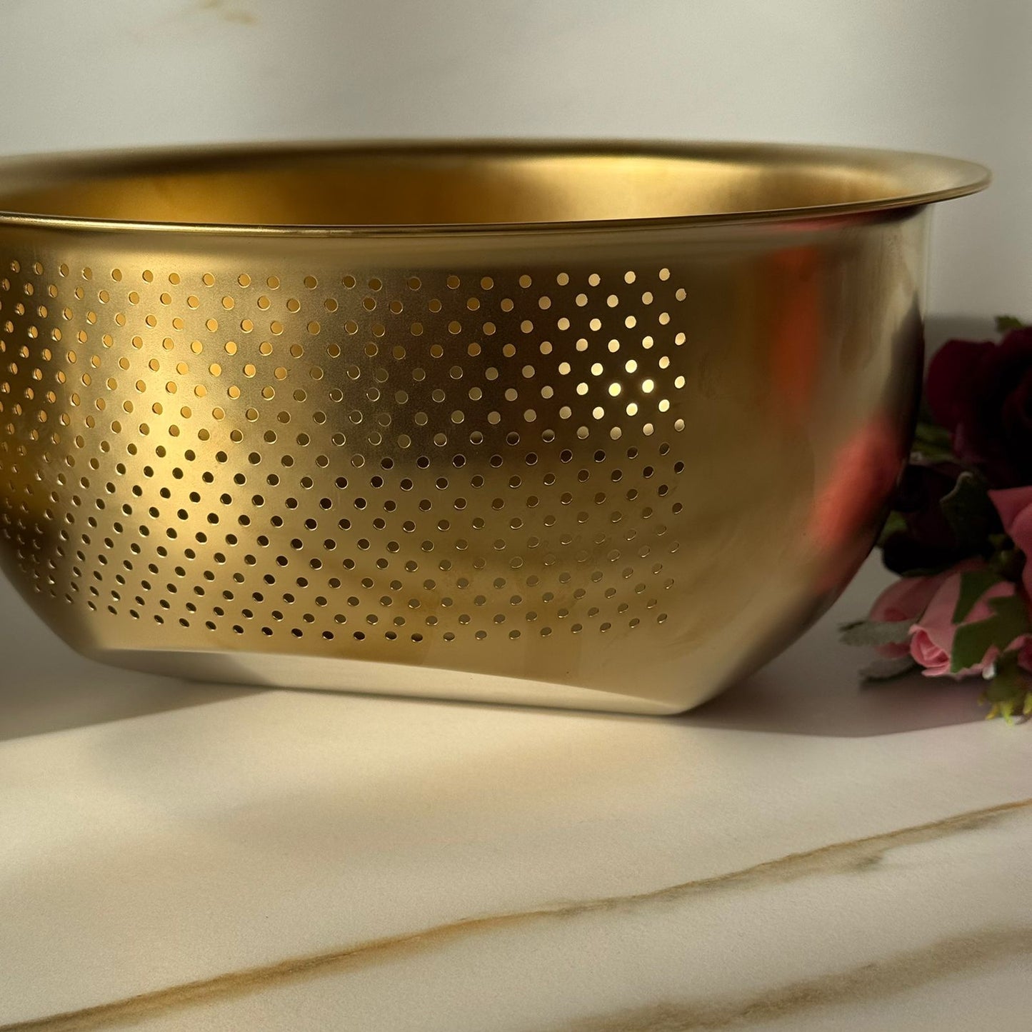 2-Sized Metal Strainer- Style Serving Bowl