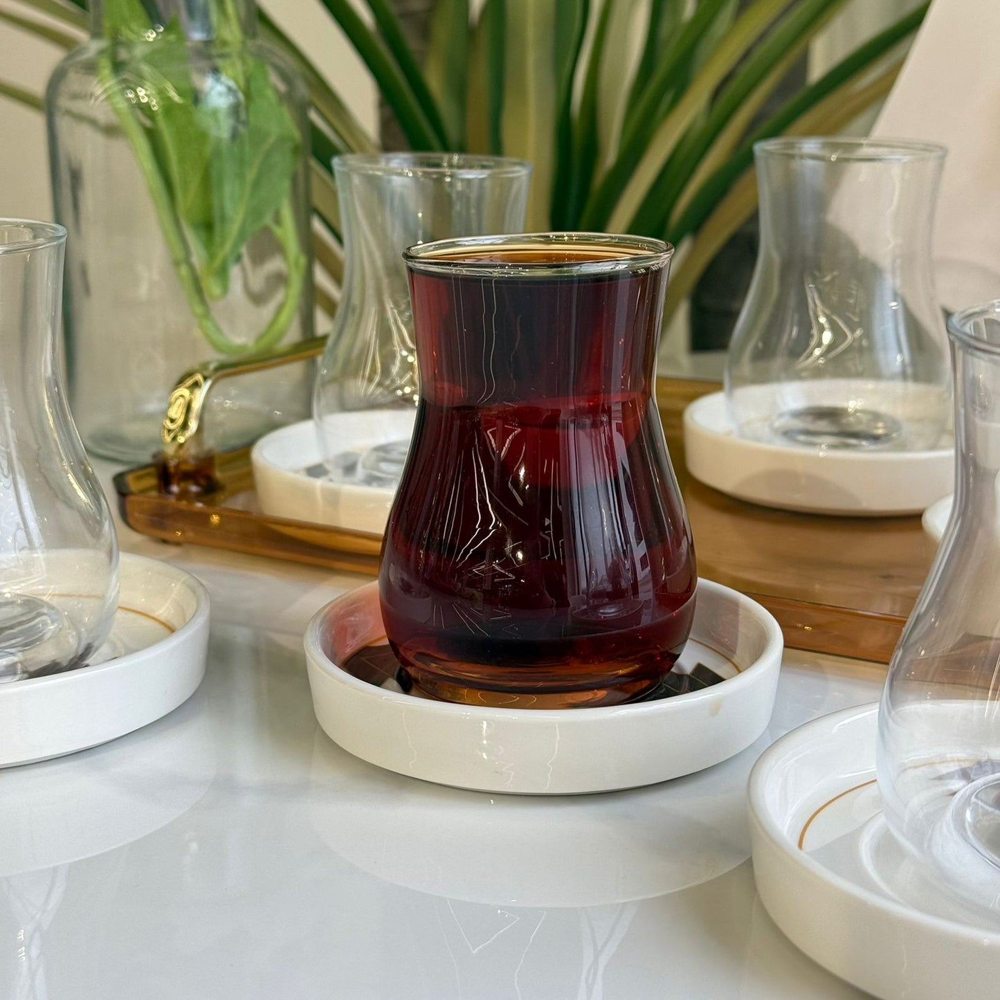 Decorative Saucers & Tea Glass Set