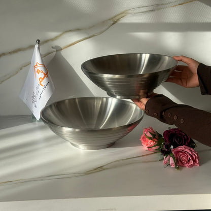 2 Sized - Elegant Stainless Steel Serving Bowl