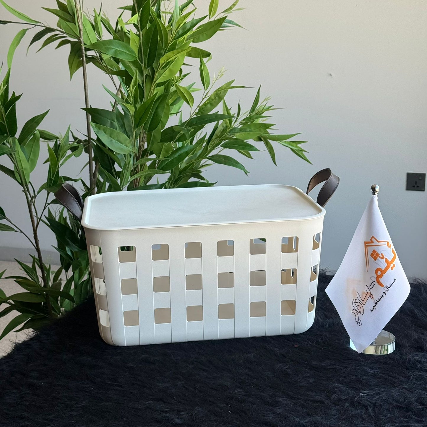 Stackable & Ventilated Design Plastic Storage Baskets With Handles