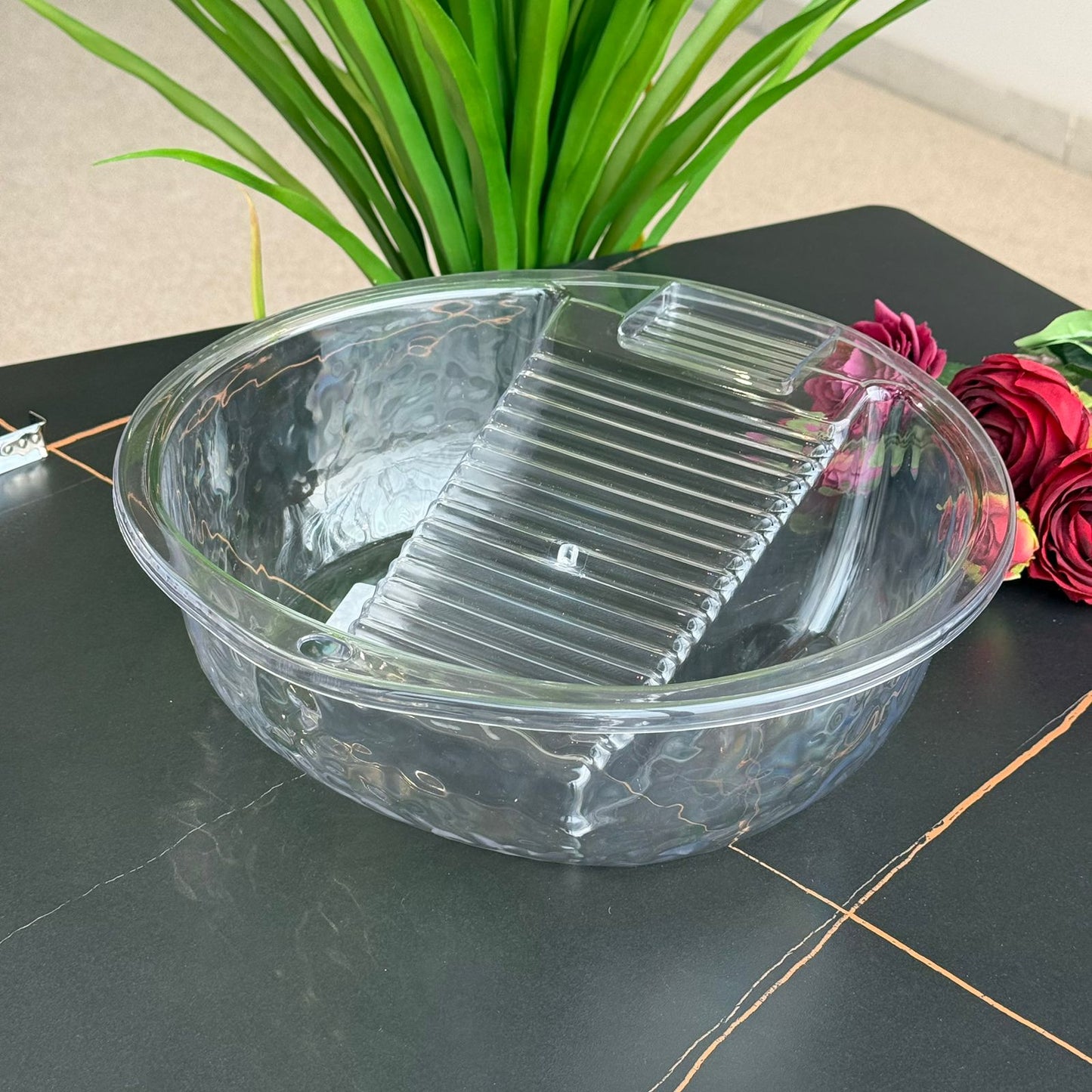Multi-Purpose Wash Basin With Built-In Washboard