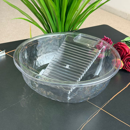 Multi-Purpose Wash Basin With Built-In Washboard