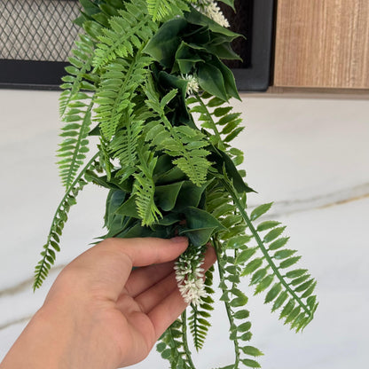 Tropical Fern Drop – Artificial Hanging Plant