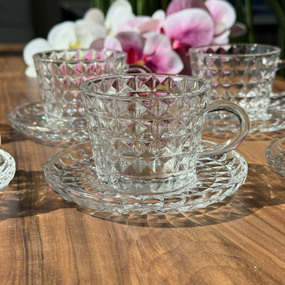 Vintage Crystal Gleam Teacup Set