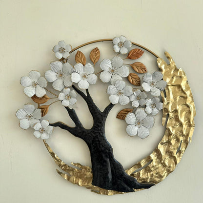 Wall Decorative Tree With White Blossoms