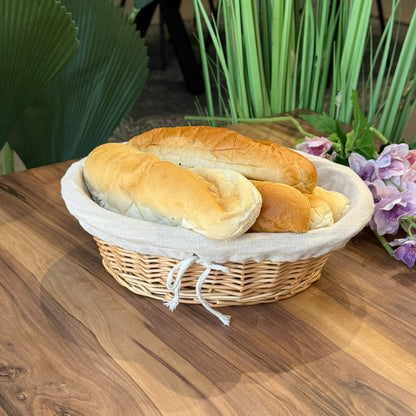 2 Sized Oval Wicker Willow Storage Basket With Cloth Lining