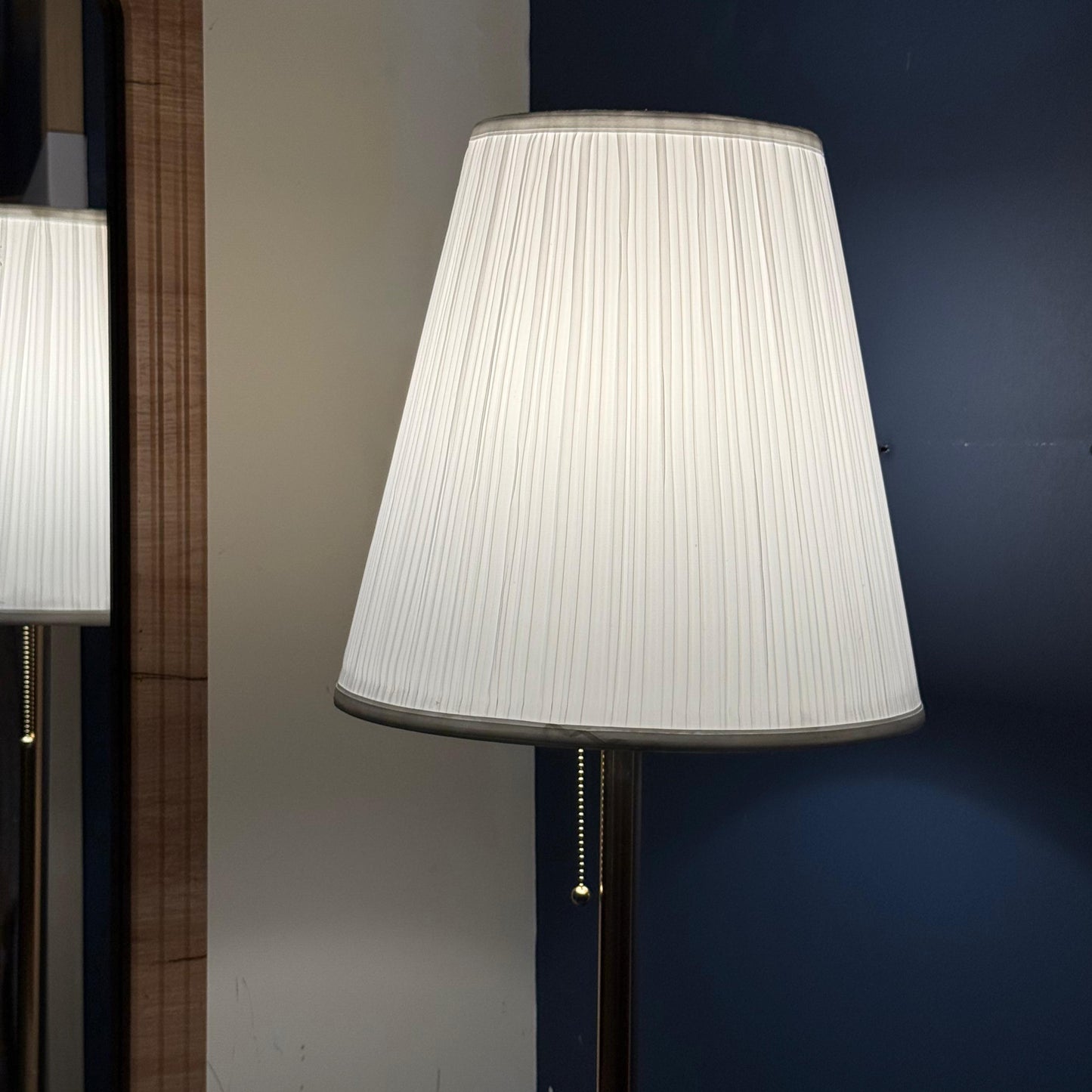 Elegant Gold Floor Lamp with Pleated Fabric Shade