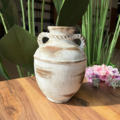 Antique Rope-Handled Amphora Vase