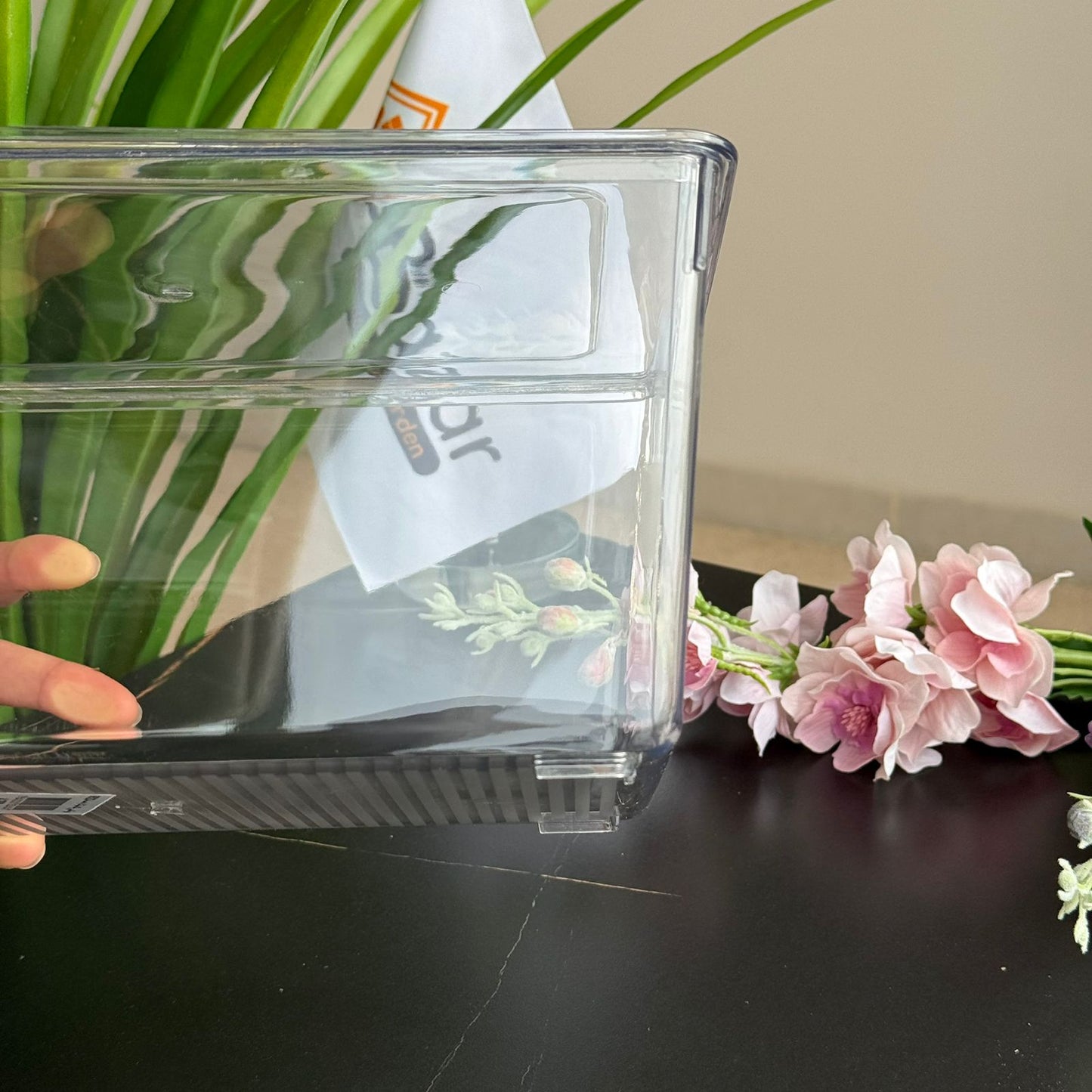 صناديق تخزين أكريليك شفافة مع غطاء