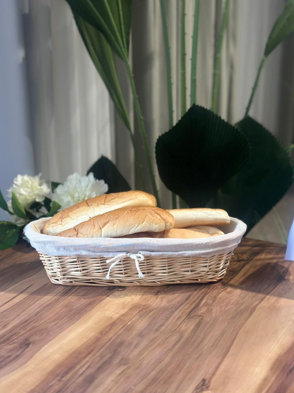 2 Sized Oval Wicker Willow Storage Basket With Cloth Lining