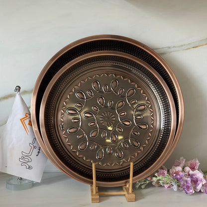 Decorative Metal Serving Tray (Gold / Silver / Bronze)