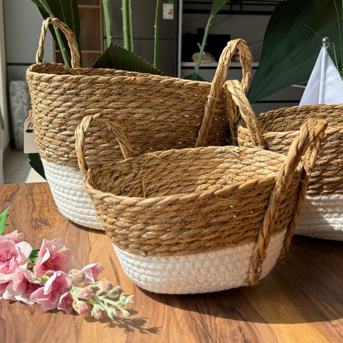 Two-Tone Seagrass Basket Set