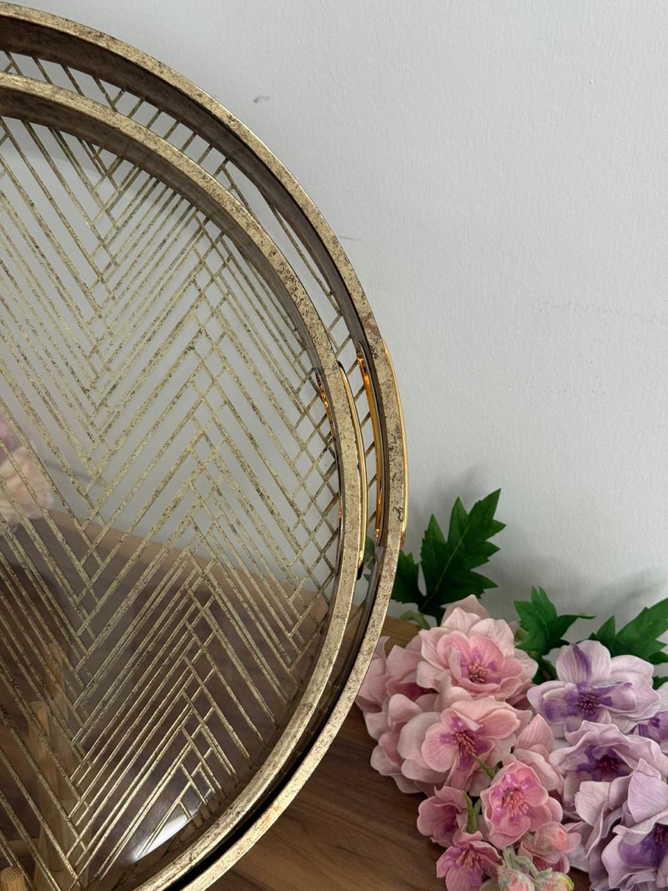 Elegant Golden Serving Trays