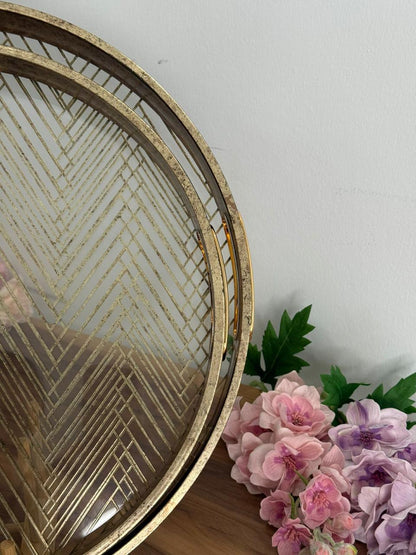 Elegant Golden Serving Trays