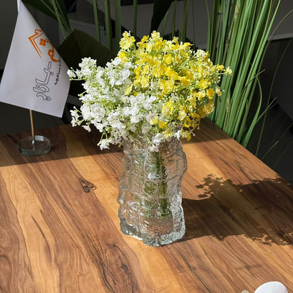 Ice Crest Textured Glass Vase