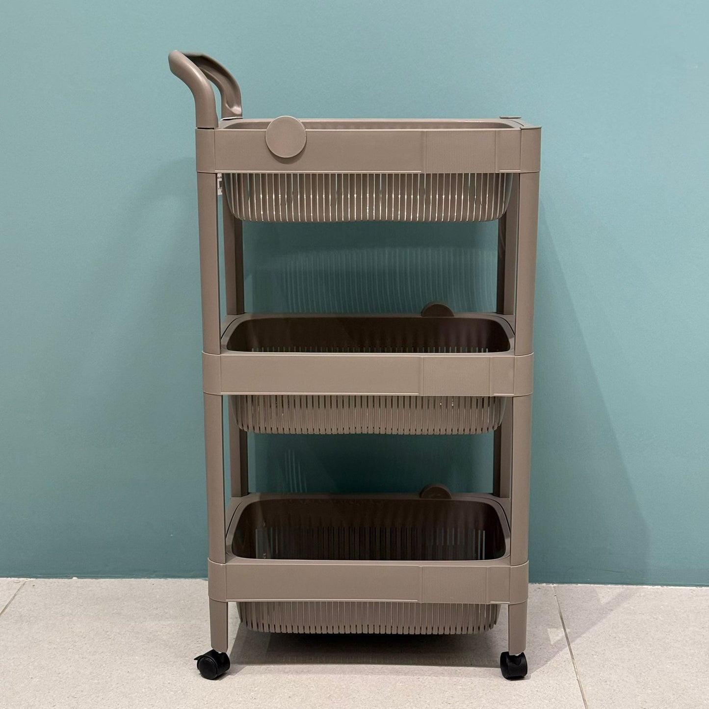 3&4-Tier Plastic Storage Trolley with Wheels