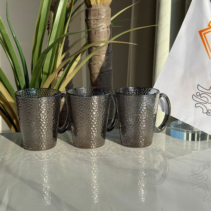 Modern Glass Tea Cups - Set Of 3